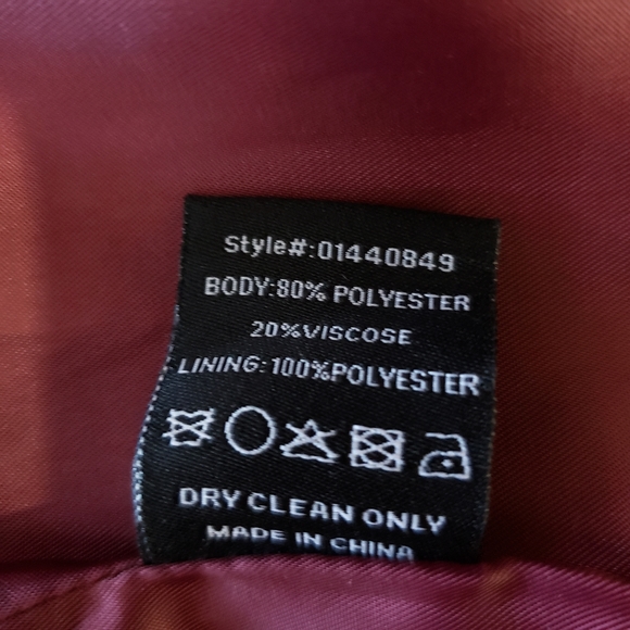 NEW- Missguided Faux-Wool Biker Burgundy Coat - Picture 6 of 6